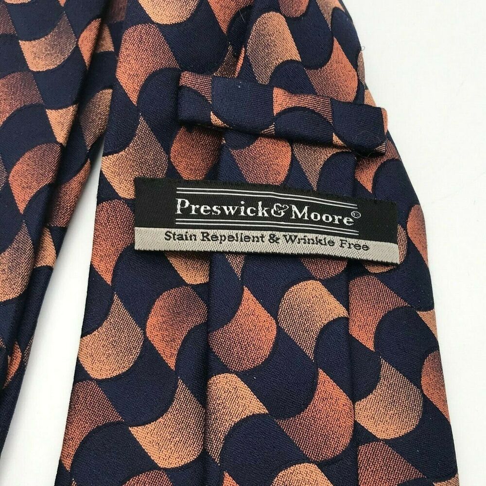 Preswick & Moore Luxury Designer Abstract Long Necktie - 100% Silk Tie 58 inch